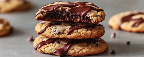 Decadent chocolate chip cookies recipe home kitchen food photography warm atmosphere close-up indulgent treats