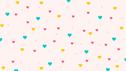 Pastel Hearts Pattern Cute Colorful Hearts Background