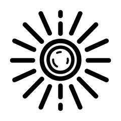 Sun icon with radiating light rays