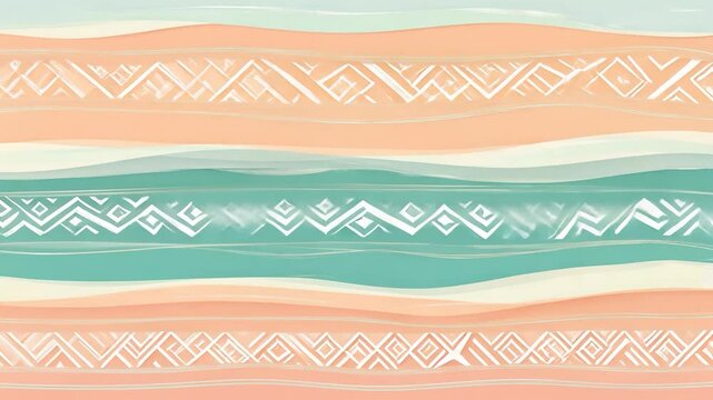 Pastel beach pattern with tribal designs