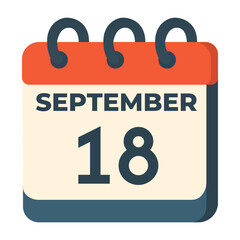 18 September calendar vector on white background
Vector calendar with date