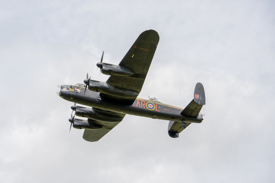 Avro Lancaster departing Hawarden airport in celebration of its 80th birthday