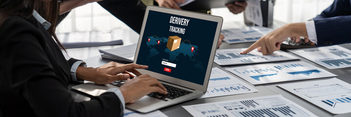 Delivery tracking system for e-commerce and brisk online business to timely goods transportation...