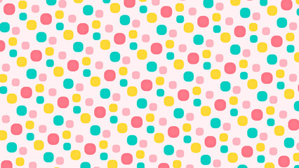 Pastel Colorful Polka Dot Pattern Background