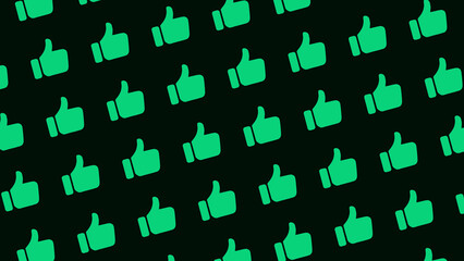 Green Thumbs Up Like Pattern Background for Social Media