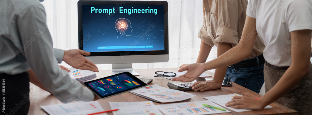 Aufkleber Generative AI virtual assistant tools for prompt engineer and user for ease of engage artificial intelligence AI technology help people to work with generative AI functions by prompting the AI brisk