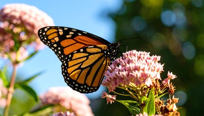 Monarch Butterfly on Milkweed.
