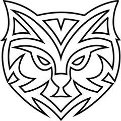 tiger, cat, fox head lie vector logo design, clean lines and sharp edges, perfect for brand identity.