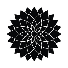 dahlia flower icon  silhouette vector illustration on white background