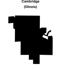 Cambridge (Illinois) blank outline map