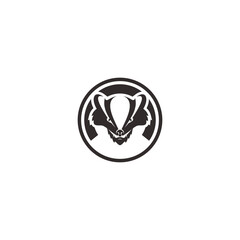 Fierce badger emblem in circle
