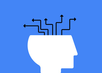 Mental health face path direction illustration