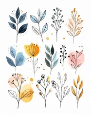 Minimalist Watercolor Line Art + Florals – Elegant, timeless, huge in Scandinavian and boho decor