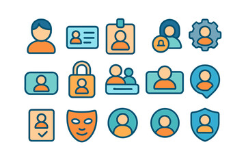 Fototapeta premium Digital user icons and avatars representing online profiles and security