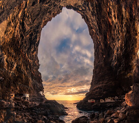 Atardecer desde el ojo de Poris de Candelaria, La Palma