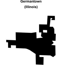 Germantown (Illinois) blank outline map