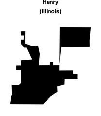 Henry (Illinois) blank outline map