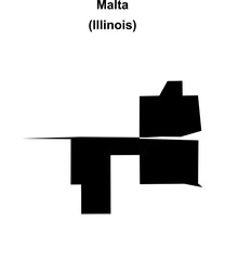 Malta (Illinois) blank outline map