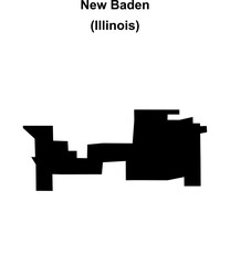 New Baden (Illinois) blank outline map