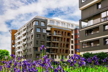 New houses construction. Residential house development