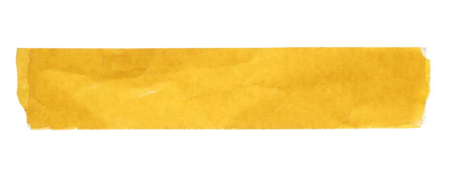 Yellow adhesive tape, strip isolated on white background