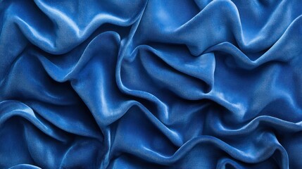 Abstract Blue Velvet Drapery: Luxurious Texture and Deep Color