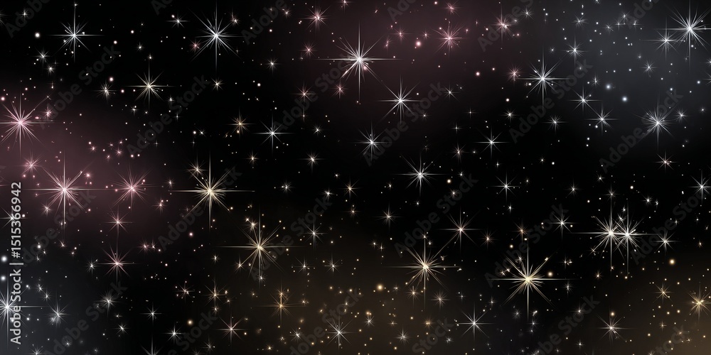 Poster vast expanse of sparkling stars in a cosmic background with abstract patterns in deep space