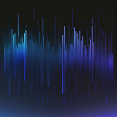 A gradient background from black to indigo with flowing matrix-style code falling vertically in soft transparency