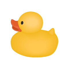 Rubber duck - hand drawn isometric vector illustration.