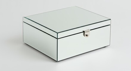 Naklejka premium Mirrored gift box on white background