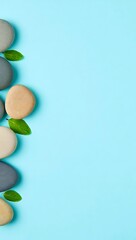 Serene Spa Stones and Leaves A Relaxing and Calming Zen-Inspired Image