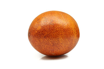 Single whole red bloody orange isolated on white background