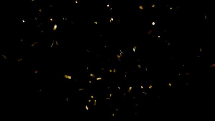 Gold confetti isolated on alpha transparent background. - Powered by Adobe