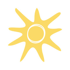 Summer sun boho design element