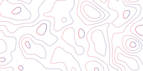 Abstract topographic map contour, white background and colorful wave lines pattern texture. geographic contour map grid backdrop paper texture. terrain path isolated on a background.