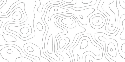 Abstract topographic map contour, white background and black wave lines pattern texture. geographic contour map grid backdrop paper texture. terrain path isolated on a background.	