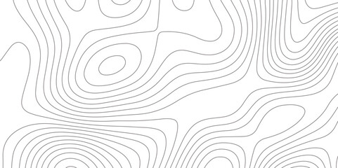 Abstract topographic map contour, white background and black wave lines pattern texture. geographic contour map grid backdrop paper texture. terrain path isolated on a background.	