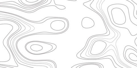 Abstract topographic map contour, white background and black wave lines pattern texture. geographic contour map grid backdrop paper texture. terrain path isolated on a background.	