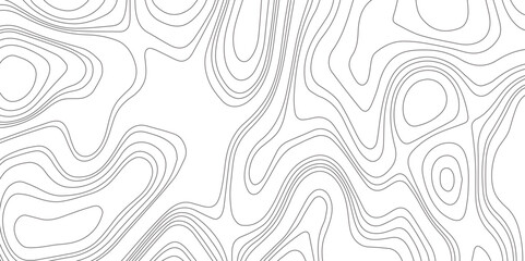 Abstract topographic map contour, white background and black wave lines pattern texture. geographic contour map grid backdrop paper texture. terrain path isolated on a background.	