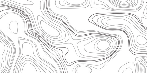 Abstract topographic map contour, white background and black wave lines pattern texture. geographic contour map grid backdrop paper texture. terrain path isolated on a background.	
