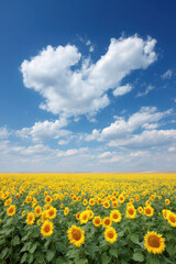 breathtaking summer landscape featuring vast fields of sunflowers in belgium under clear blue sky