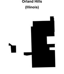 Orland Hills (Illinois) blank outline map
