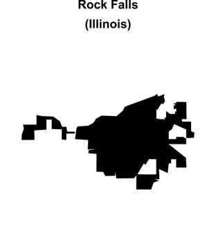 Rock Falls (Illinois) blank outline map