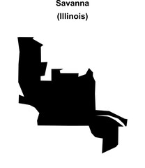Savanna (Illinois) blank outline map