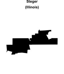 Steger (Illinois) blank outline map