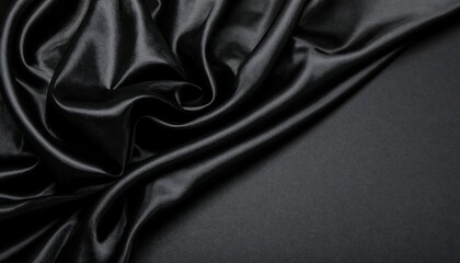 Fototapeta premium Black Silk Drape with Elegant Texture.