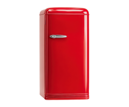 Classic retro red refrigerator for vintage kitchen design inspiration