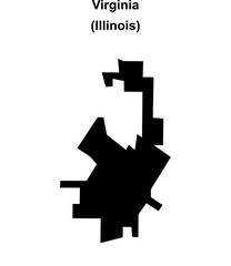 Virginia (Illinois) blank outline map