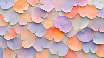 Pastel Peach Purple Lotus Leaf Pattern Background