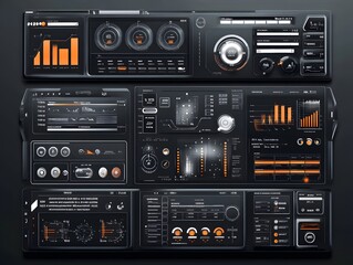 Technological Interface: Immerse in a dynamic display of digital data, intricate visuals, and innovative interfaces. This image is designed for futuristic tech enthusiasts and digital art lovers.